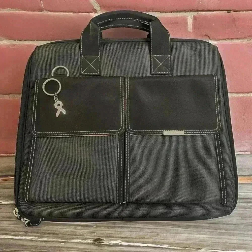 Targus Laptop Case Women’s Black Pink Breast Cancer Awareness Messenger Bag